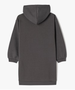 Robe sweat à capuche avec motif XXL fille